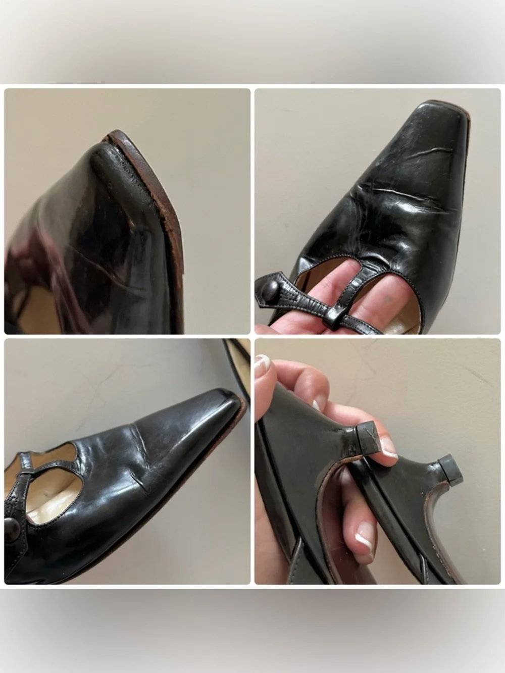 Vintage Miu Miu 90s Archive Mules Kitten Coquette Office Siren 40 Black Leather - Picture 8 of 8